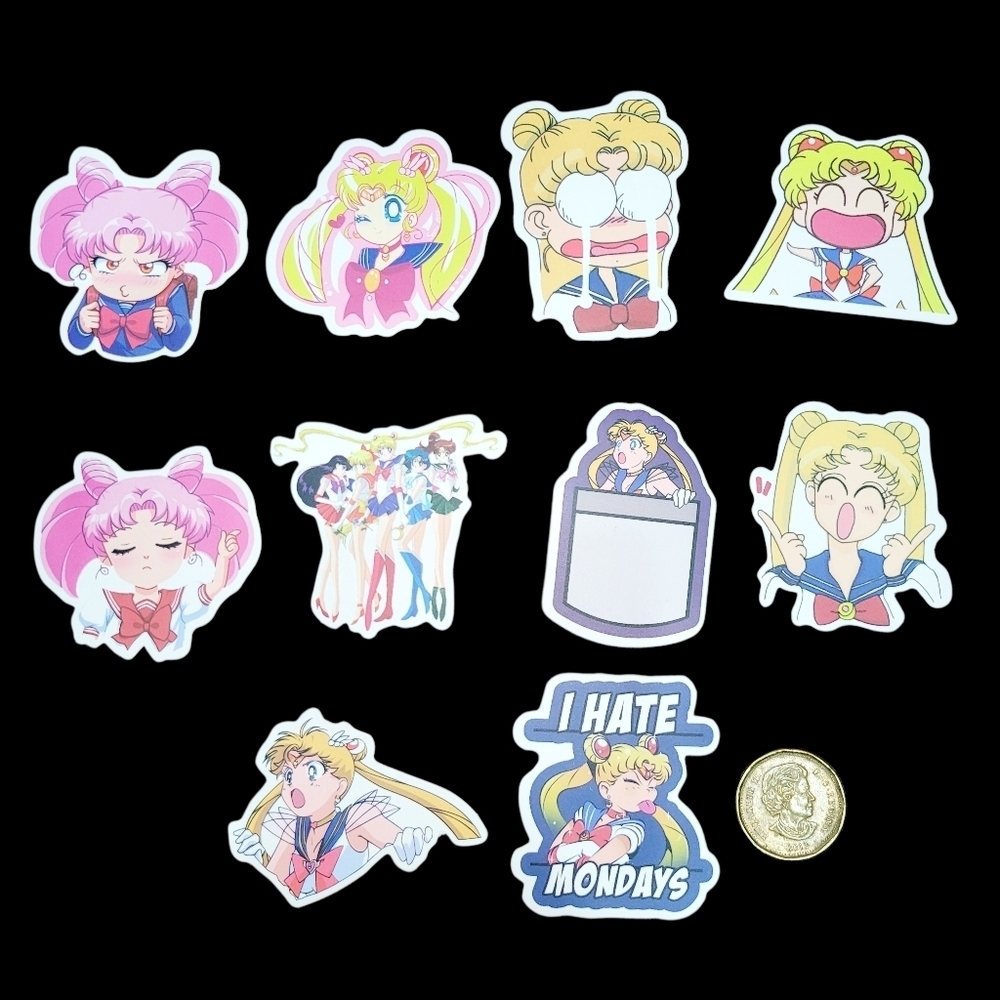 3/$20 10pcs Brand New Waterproof Sailor Moon Stickers #g